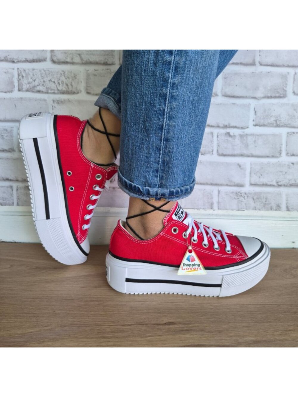 ⭐Converse Lift Double Stack Platform Low Sz 11 Womens Shoes Sneakers Red A16515C - Picture 7 of 12